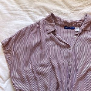 Red Pinstripe Button Up - Simply Styled SEARS - XL - fits a M or S also